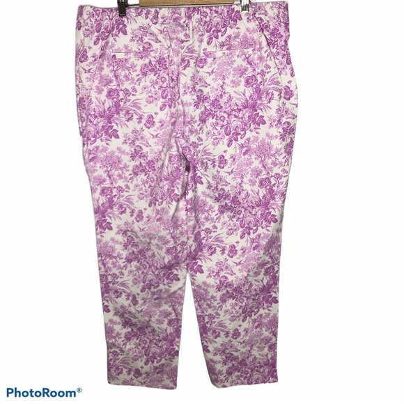 Isaac Mizrahi 22W Tall Floral Print Pants Pull On - Picture 3 of 6